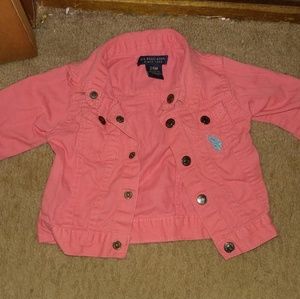 U.S. Polo Baby Girls Coral Jean Jacket
